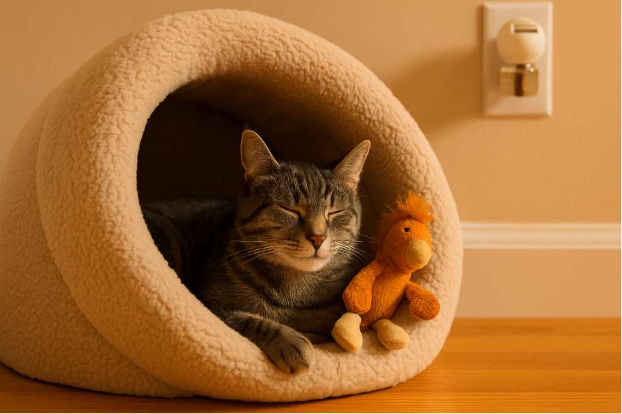 cuidado de mascotas, calmar gato estressado