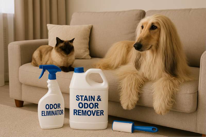 cuidado de mascotas, eliminar manchas y olor
