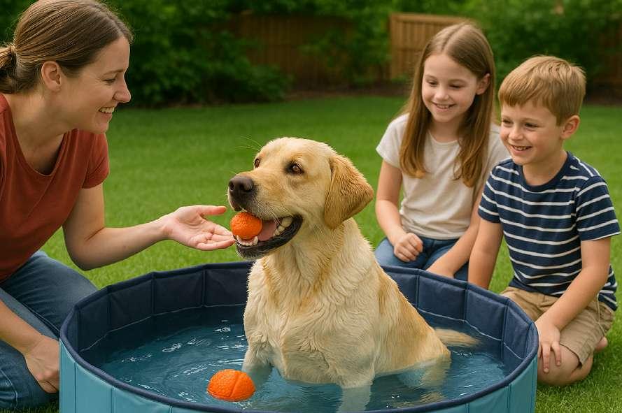 cuidado de mascotas, piscina para perros