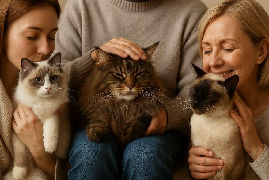 cuidado de mascotas, razas gatos mas cariñosas